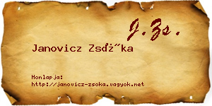Janovicz Zsóka névjegykártya